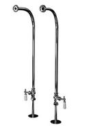 Barclay Products Limited Polished Chrome Double Lever Handle Tub Filler Faucet with Goose neck 