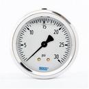 2-1/2 x 1/4 in. 30 psi High Gloss Field Liquid Filled Gauge in Stainless Steel