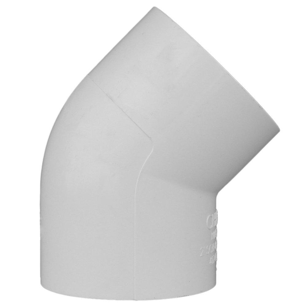 White PVC Schedule 40 45&deg; Elbow 
