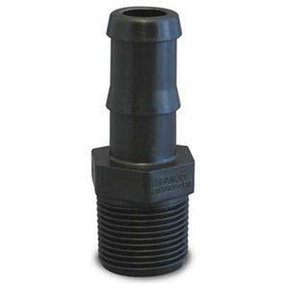 Banjo Black MNPT Straight Schedule 80 Polypropylene Hose Barb Fitting 