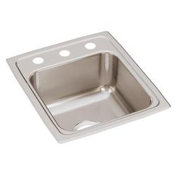 15 x 17-1/2 in. Drop-in Stainless Steel 3 Hole Bar Sink in Lustertone
