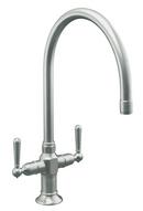 Two Handle Kitchen Faucet in Brushed Stainless