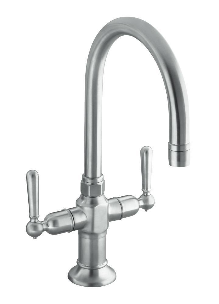 KOHLER Brushed Stainless Two Lever Handle Bar Faucet 