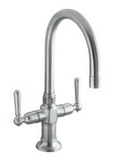 Two Lever Handle Bar Faucet in Brushed Stainless