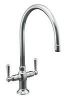 Two Handle Kitchen Faucet in Polished Stainless