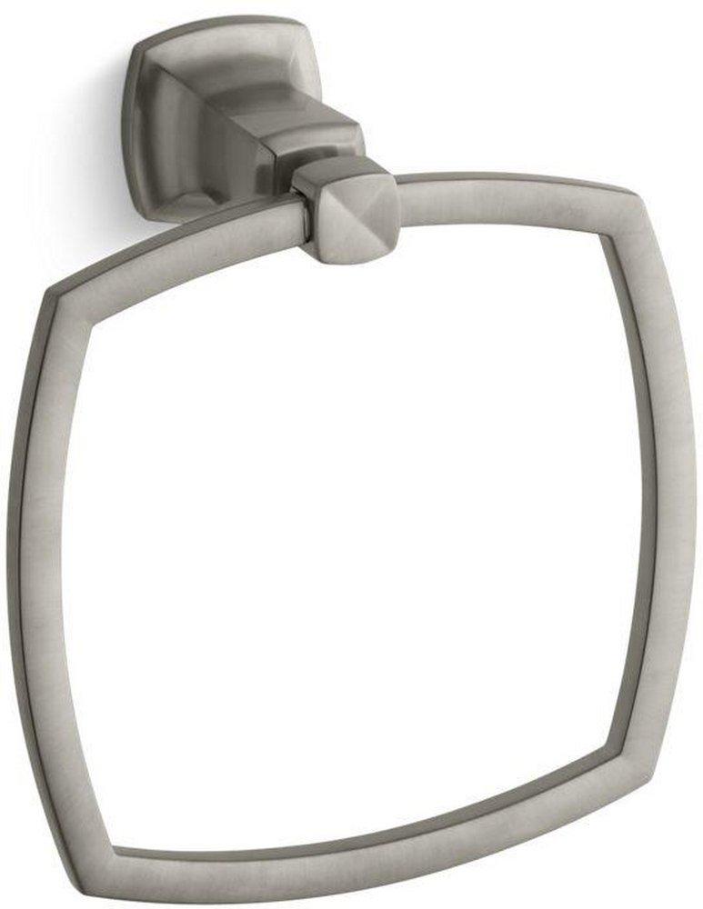 KOHLER Vibrant&reg; Brushed Nickel Square Closed Towel Ring 