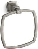 KOHLER Vibrant&reg; Brushed Nickel Square Closed Towel Ring 