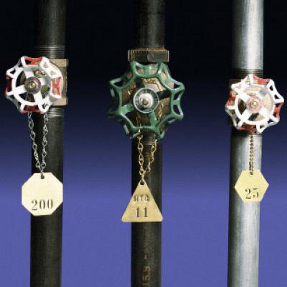 Seton Identification Products Black 1-1/2 in. Brass Round Valve Tag Letter 