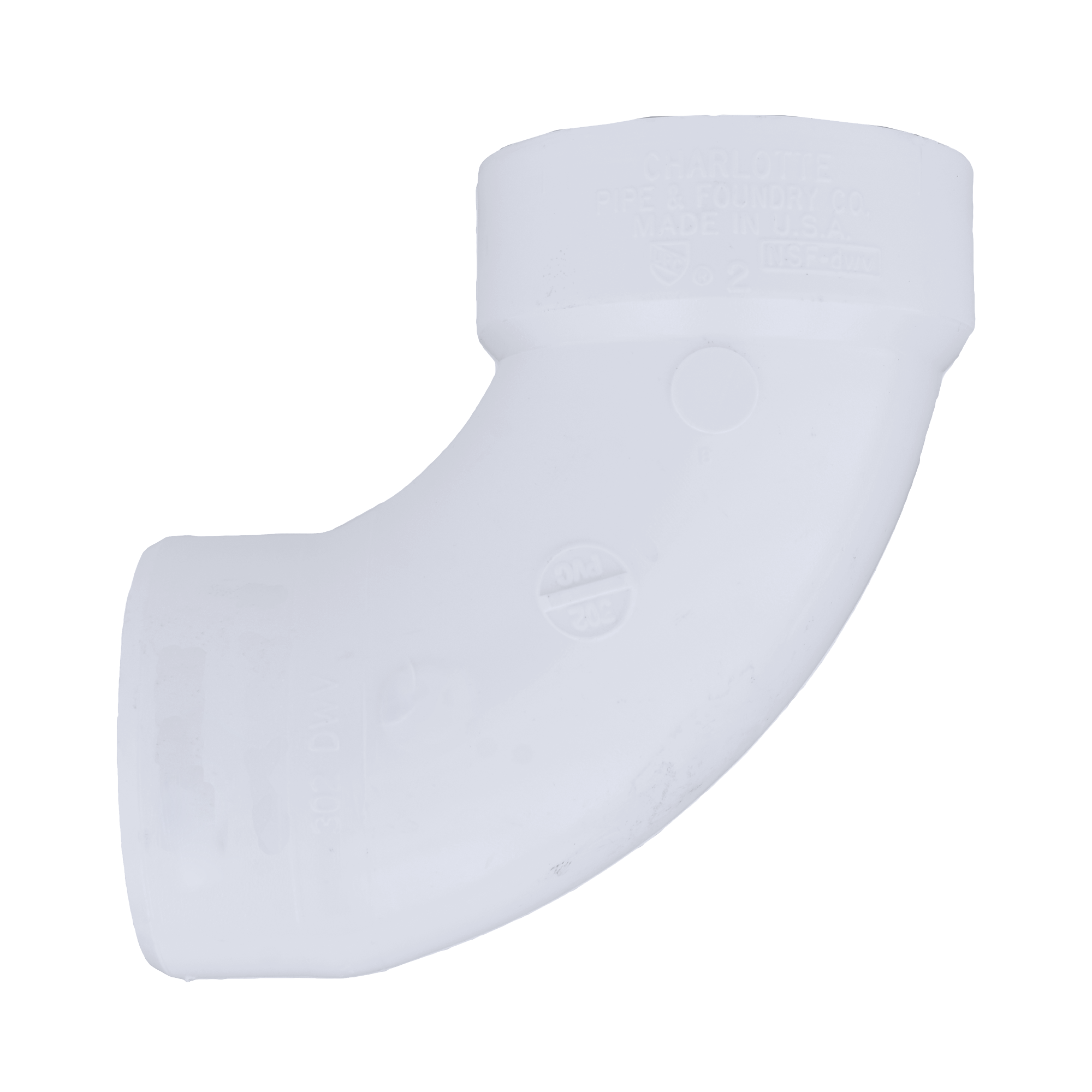 White Spigot x Hub 90 Degree PVC DWV Street Elbow 