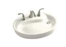 Wading Pool Drop-in Bathroom Sink with Single Faucet Hole and Overflow Biscuit