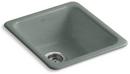 17 x 18-3/4 in. No Hole Cast Iron Single Bowl Dual Mount Kitchen Sink in Basalt