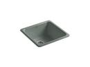 20-7/8 x 20-7/8 in. No Hole Cast Iron Single Bowl Dual Mount Kitchen Sink in Basalt