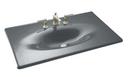 KOHLER Basalt 37-5/8 in. 3-Hole 1-Bowl Enameled Cast Iron Vanity Top Lavatory Sink 