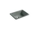24-1/4 x 18-3/4 in. No Hole Cast Iron Single Bowl Dual Mount Kitchen Sink in Basalt