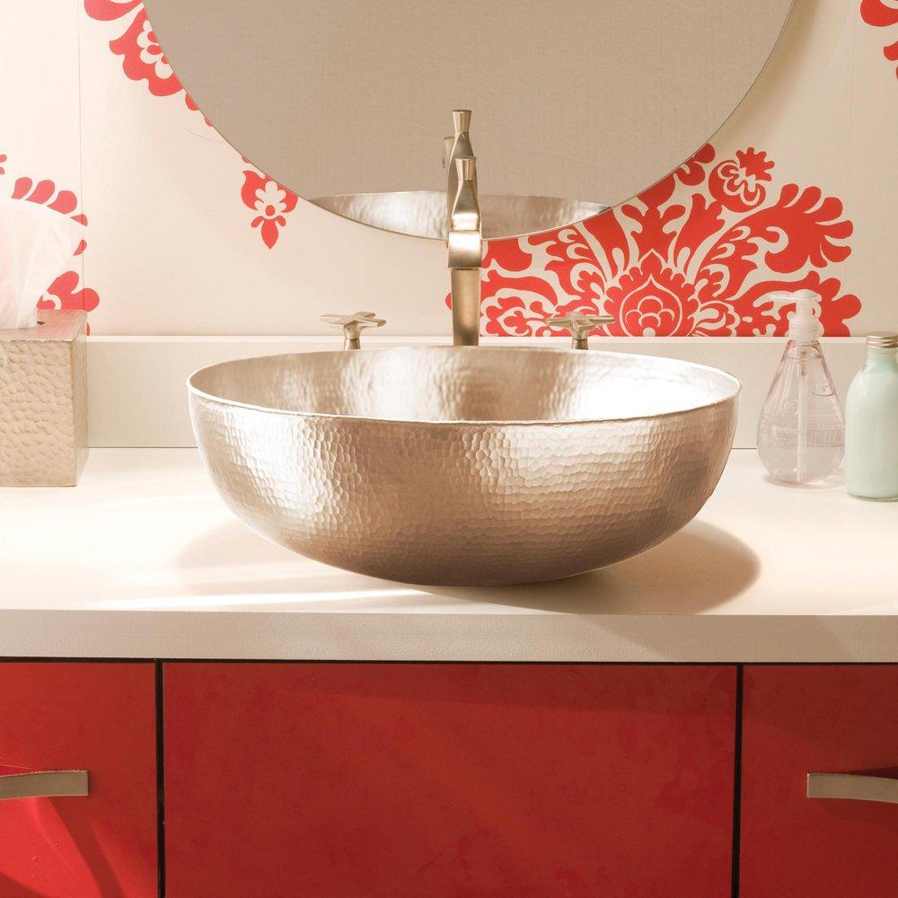 Brushed Nickel 16 Round MAESTR VESSEL Brushed Nickel 