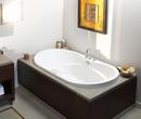 White 72 x 42 in. Combo Drop-In Bathtub with Center Drain 