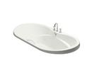 72 x 42 in. Combo Drop-In Bathtub with Center Drain in White