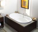 White 72 x 42 in. Combo Drop-In Bathtub with Center Drain 