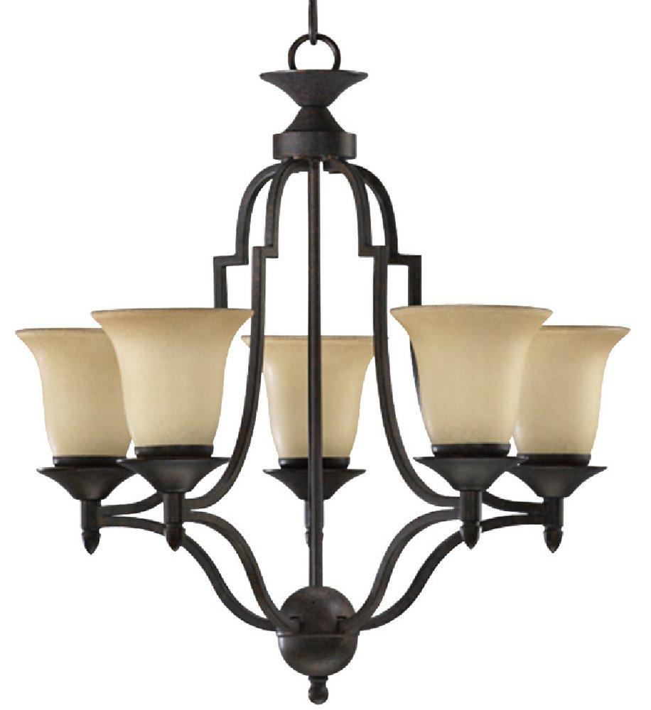 Quorum International Toasted Sienna 22-3/4 in. 60 W 5-Light Medium Chandelier 