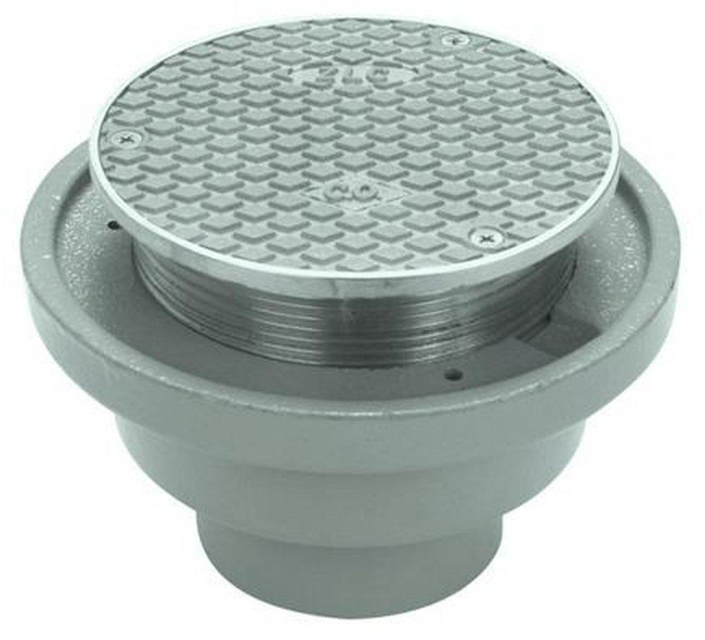 Zurn Push On Cast Iron Adjustable Cleanout with Round Nickel Top 