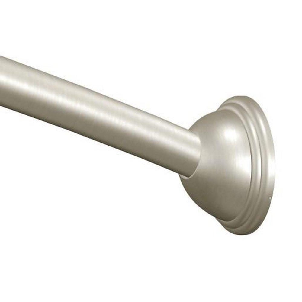 Moen Brushed Nickel 72 in. Wall Mount Curved Shower Rod 