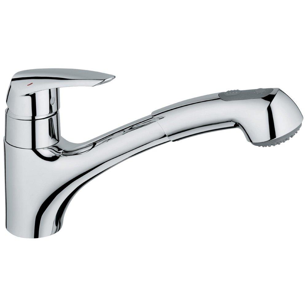 GROHE StarLight Chrome Single Handle Pull Out Kitchen Faucet 