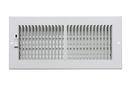 14 x 8 in. 2-Way Stamped Steel Sidewall & Ceiling Register in White -1/3 in. Spaced Fins