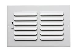 8 x 4 in. 1-Way Stamped Steel Curved Blade Ceiling & Sidewall Register in White