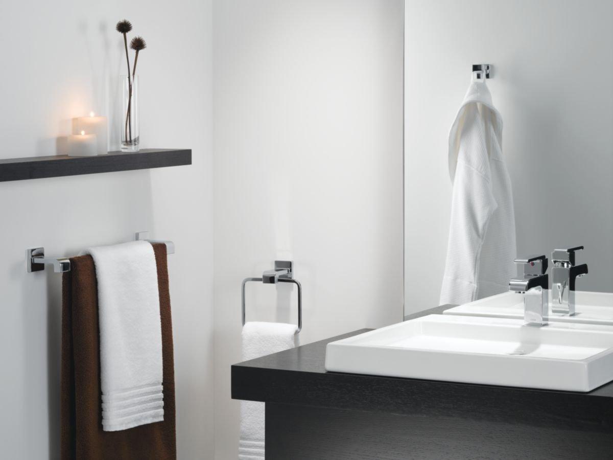 Delta Faucet Chrome Rectangular Closed Towel Ring 