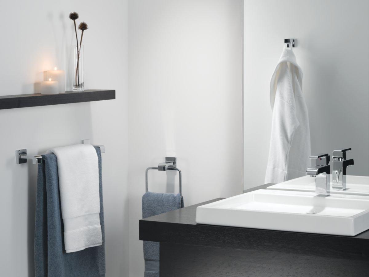 Delta Faucet Chrome Rectangular Closed Towel Ring 