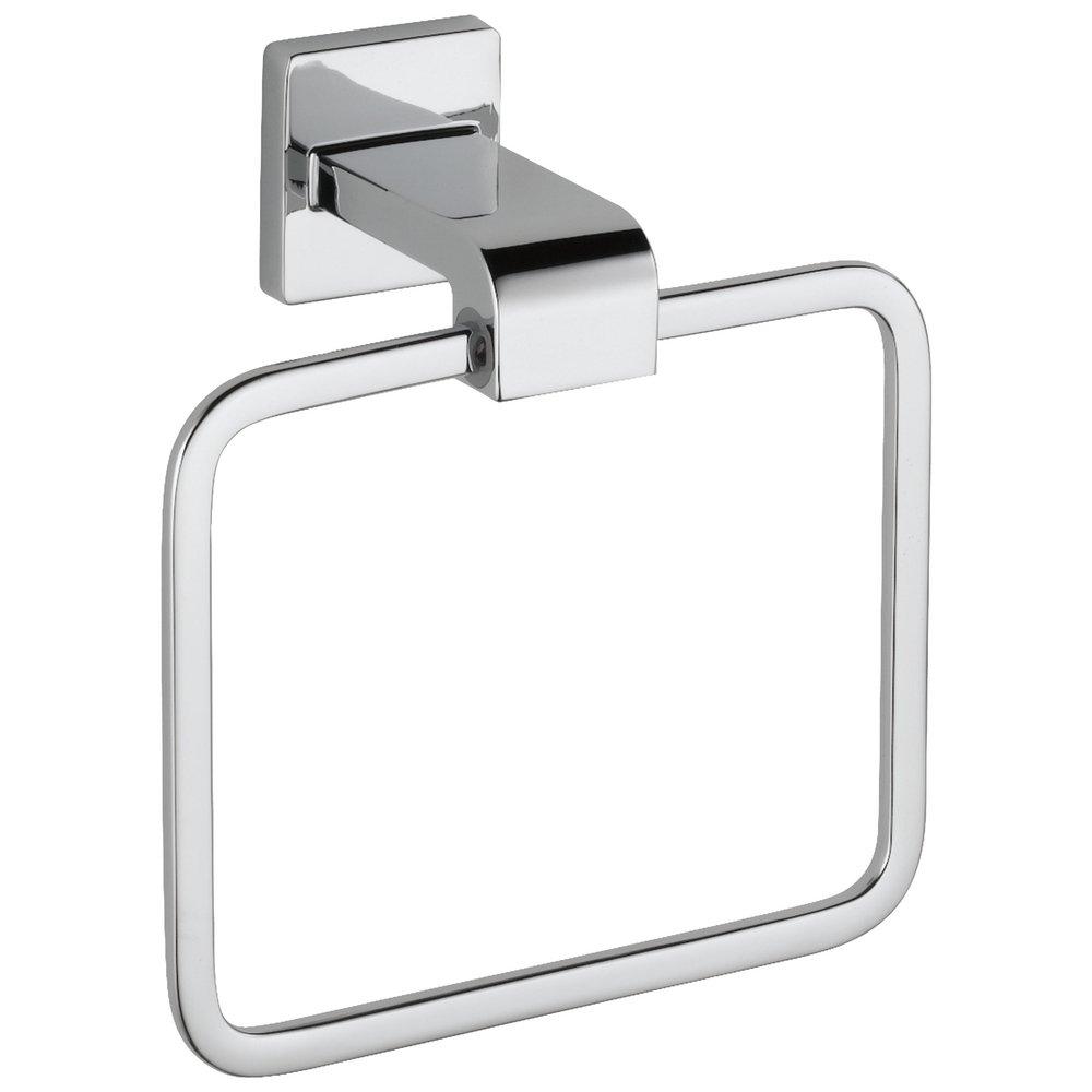 Delta Faucet Chrome Rectangular Closed Towel Ring 