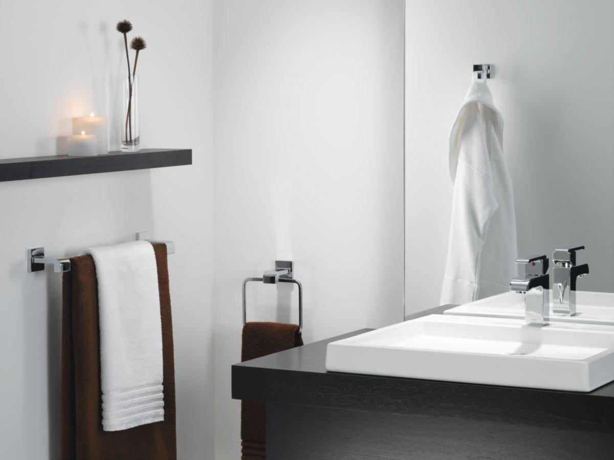 Delta Faucet Chrome Rectangular Closed Towel Ring 