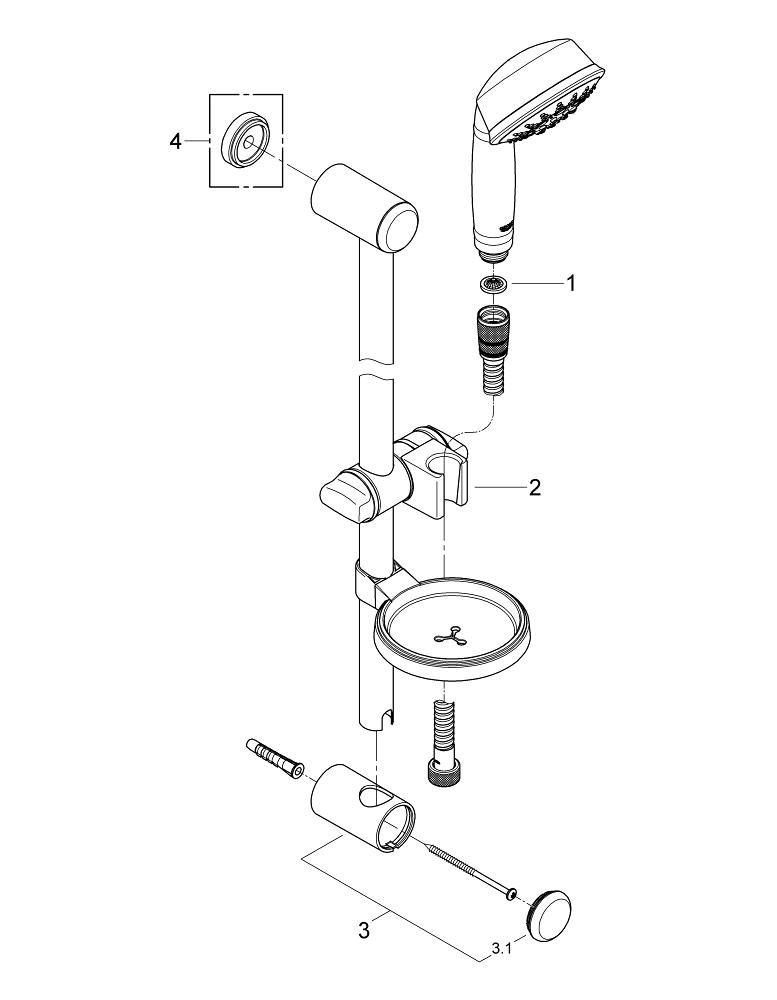 GROHE StarLight&reg; Chrome Multi Function Hand Shower 