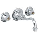 1.5 gpm 3-Hole Wall Mount Bathroom Faucet with Double Lever Handle in Starlight Polished Chrome (Less Drain Assembly)