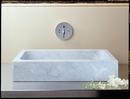 26 x 15 in. Rectangular Vessel Mount Bathroom Sink in Carrara Marble
