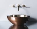 16 x 16 in. Round Vessel Mount Bathroom Sink in Copper/Stainless
