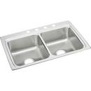 33 x 22 in. 5 Hole Stainless Steel Double Bowl Drop-in Kitchen Sink in Lustrous Satin