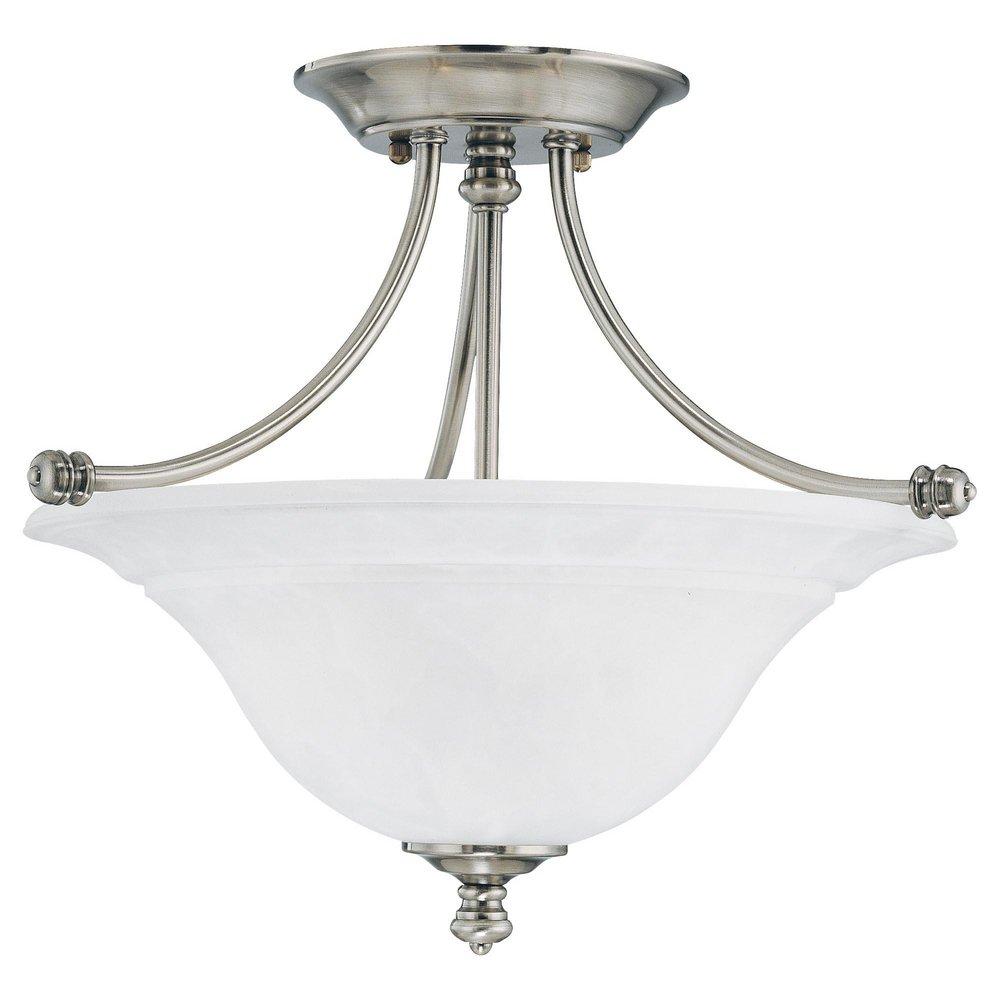 Thomas Lighting Satin Pewter 100 W 2-Light Semi-Flush Mount Ceiling Fixture 