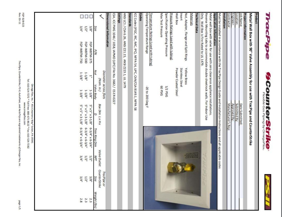 Omega Flex Metal Wallbox with Valve 