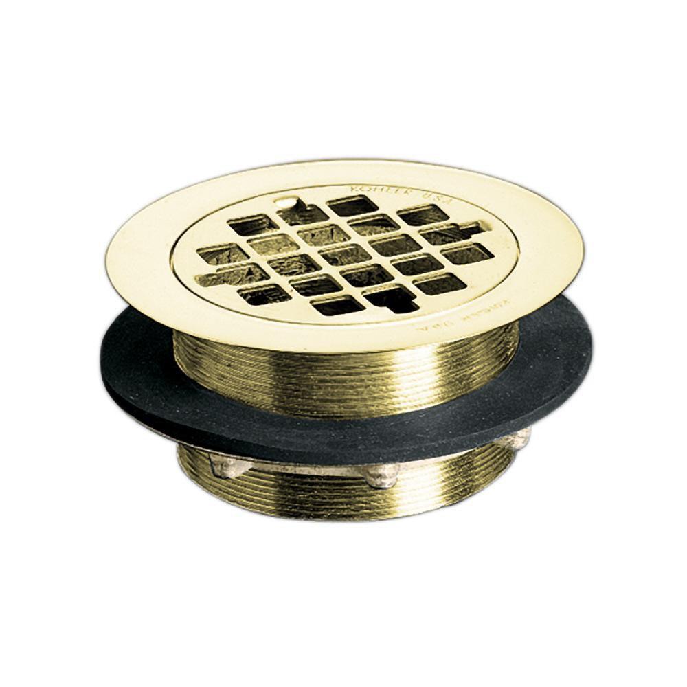 KOHLER Vibrant&reg; Polished Brass 2 in. Inside Caulk Bronze/Brass Shower Drain 