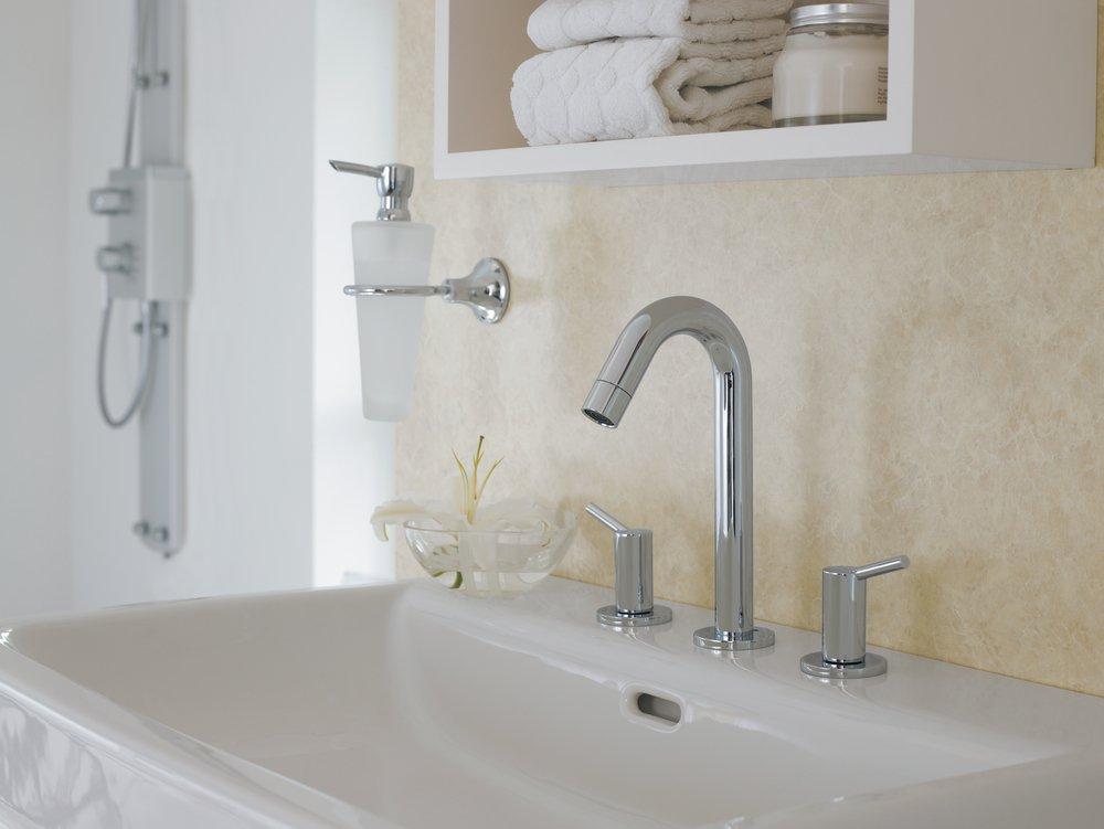 Hansgrohe Polished Chrome Two Handle Widespread Bathroom Sink Faucet 