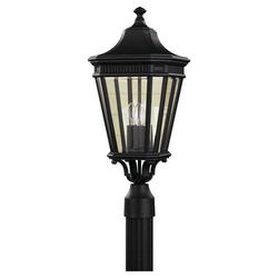 22-1/2 x 9-1/2 in. 3-Light Post in Black