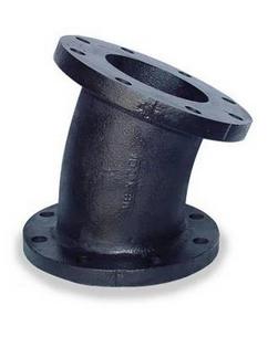 6 in. Flanged 125# Black Pressure Rated Cast Iron 45 Degree Elbow