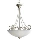 105 in. 100W 3-Light Inverted Pendant in Brushed Nickel