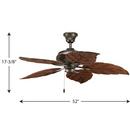 Progress Lighting Antique Bronze 52in. 5-Blade Indoor/Outdoor Ceiling Fan 