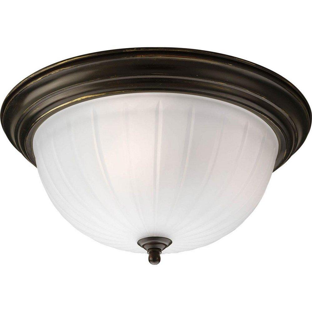 Homestyle Lighting Bronze 60W 3-Light 120V Flushmount Ceiling Fixture 