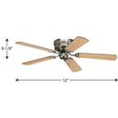 Progress Lighting Brushed Nickel 52 in. 5-Blade Ceiling Fan 