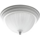 Progress Lighting White 11-3/8 in. 1-Light LED Flushmount with Etched Ribbed Glass Shade 