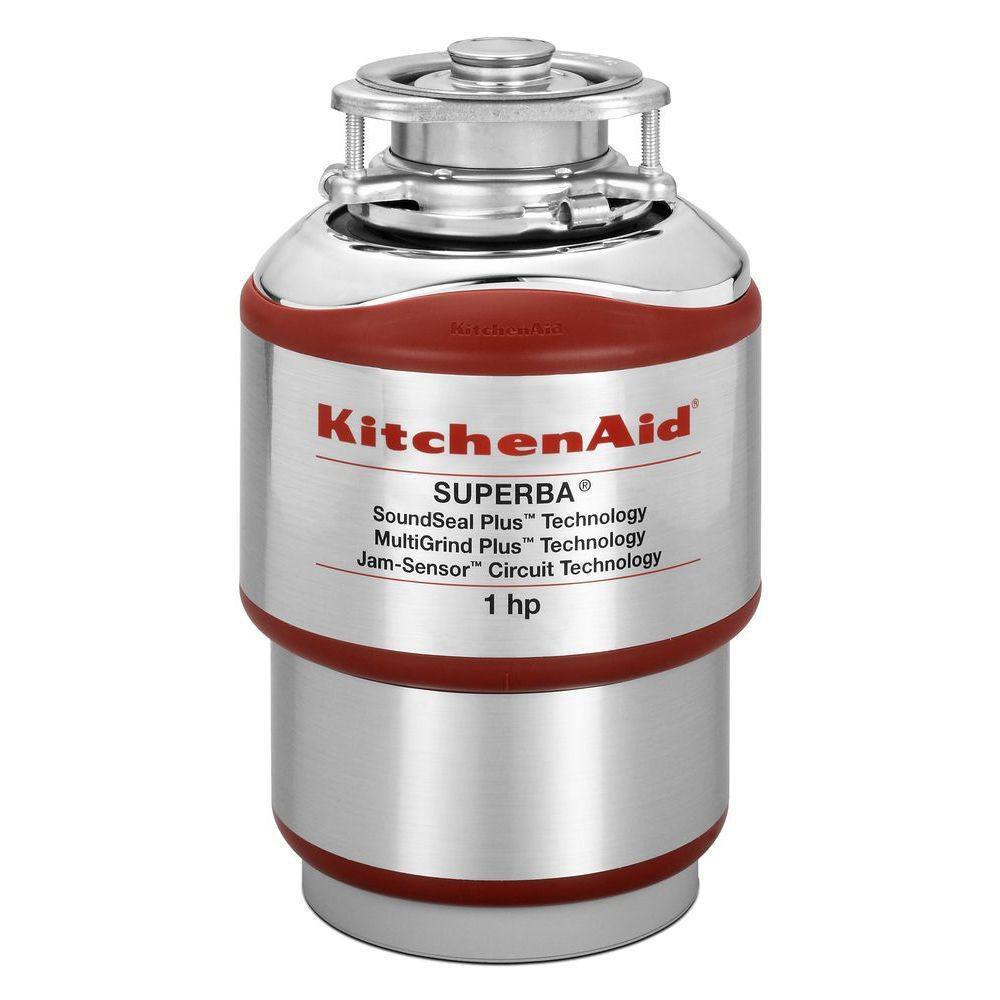 KitchenAid Stainless Steel Continuous Feed Garbage Disposal with SoundSeal Plus Technology 