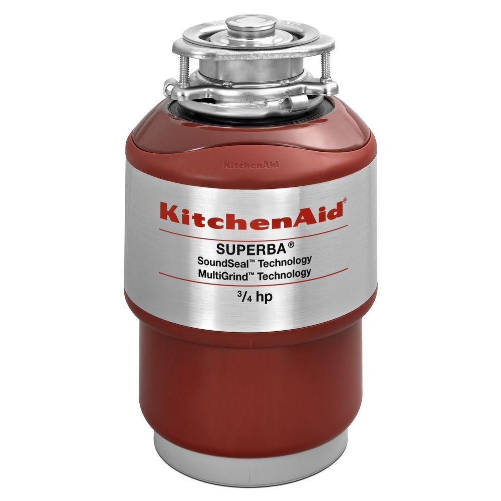 KitchenAid Red Continuous Feed Garbage Disposal with SoundSeal Technology 